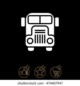 Web icon. School bus