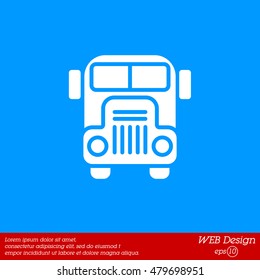 Web icon. School bus