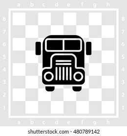 Web icon. School bus