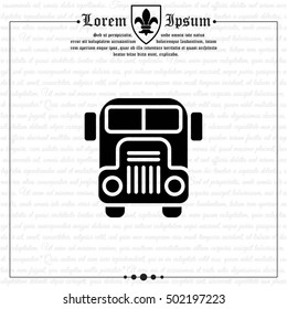 Web icon. School bus