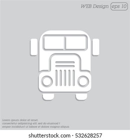 Web icon. School bus