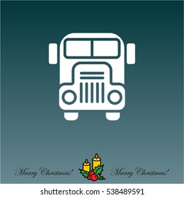 Web icon. School bus