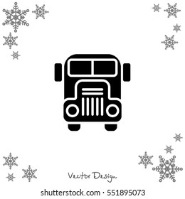 Web icon. School bus