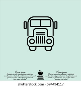 Web icon. School bus