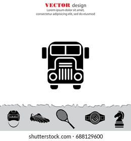 Web icon. School bus