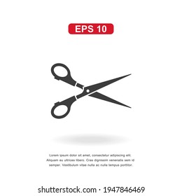 las tijeras de iconos web firman aislado en fondo blanco. Ilustración vectorial simple.
