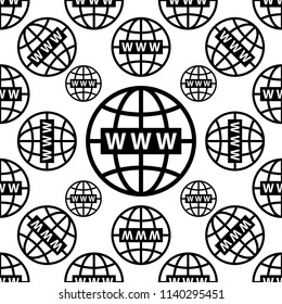 Web Icon Seamless Pattern, Www Icon Vector Art Illustration