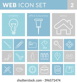 Web icon set 2 - EPS format vector - creative, office & business, basic