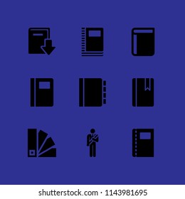 web icon set with agenda and bookmark vector icons for web and graphic design
