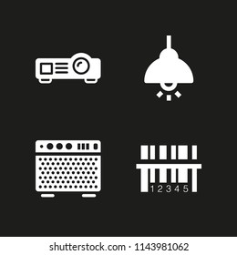 web icon set  with amplifier, hanging bulb and projector vector icons for web and graphic design
