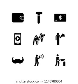 web icon set  with applause, money and gymnastics vector icons for web and graphic design