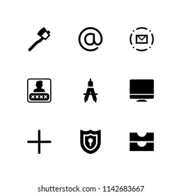 web icon set. axe, arroba and file vector icon for graphic design and web