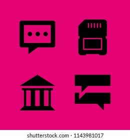 web icon set with bank, sd card and chat vector icons for web and graphic design