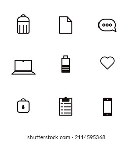 Web icon set black colour design stock vector file