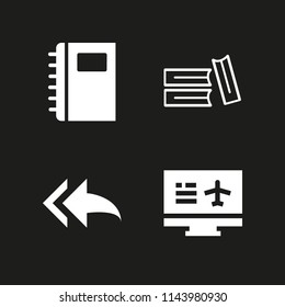 web icon set  with booking, notebook and reply all vector icons for web and graphic design