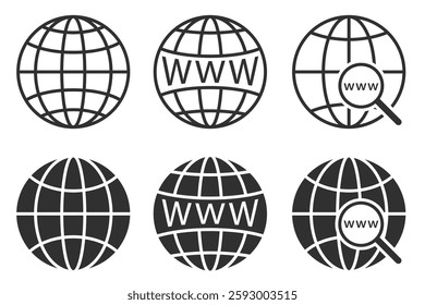 Web icon Set, Browser icon, Internet icons, Globe icon, Earth icon, Website icons,  Icons Set, Symbol Design