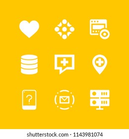 web icon set  with browser, smartphone and chat vector icons for web and graphic design