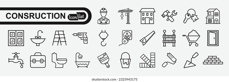Web icon set - building, construction and home repair tools
