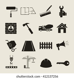 Web icon set - building, construction and home repair tools