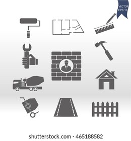 Web icon set - building, construction and home repair tools