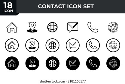 Web icon set. Business card contact information icon. Contact us icon set