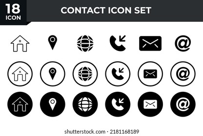 Web icon set. Business card contact information icon. Contact us icon set