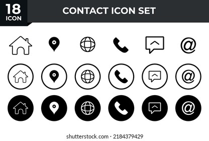 Web icon set. Business card contact information icon. Contact us icon set