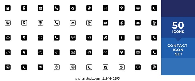 Web icon set. Business card contact information icon. Contact us icon set