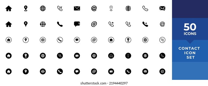 Web icon set. Business card contact information icon. Contact us icon set
