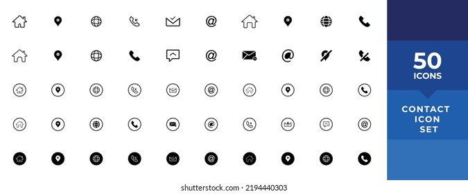 Web icon set. Business card contact information icon. Contact us icon set
