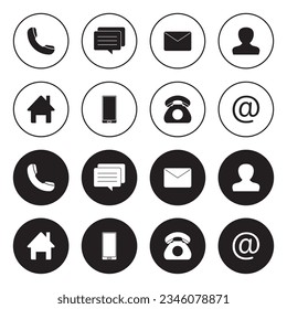 Web icon set. Business card contact information icon. Contact icon set.