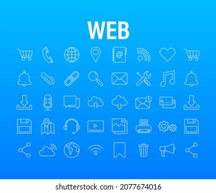 Web icon set. Business. Email icon. Video chat. Vector stock illustration