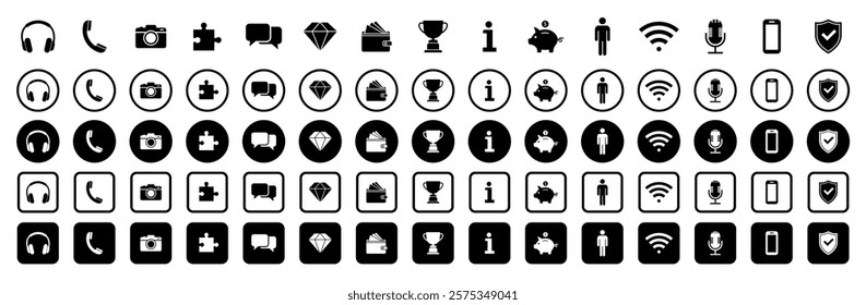 Web icon set. Call, email, address, globe, chat, message, mail, telephone, information, support, search, website, icon. Contact and web icons set. Website set icon vector.