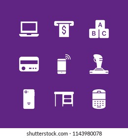 web icon set with cellphone, laptop and desktop vector icons for web and graphic design