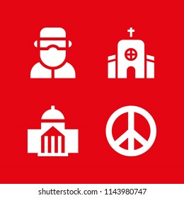 web icon set with church, egyptian and peace vector icons for web and graphic design