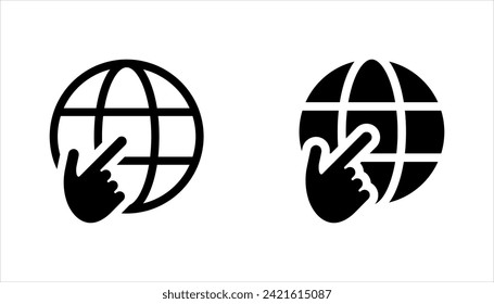 Web-Icon-Set. Klicken Sie auf Website oder Internet-Symbol für Apps und Websites. Vektorgrafik auf weißem Hintergrund