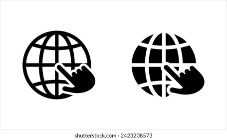 Conjunto de iconos Web. Haga clic para ir al sitio web o icono de Internet para aplicaciones y sitios web. ilustración vectorial sobre fondo blanco