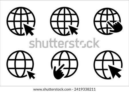 Web icon set. Click to go to website or internet icon for apps and websites. vector illustration on white background