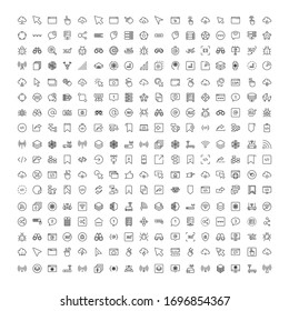 Web icon set. Collection of high quality outline web pictograms in modern flat style. Black Web symbol for web design and mobile app on white background. Line logo EPS10