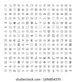 Web icon set. Collection of high quality outline web pictograms in modern flat style. Black Web symbol for web design and mobile app on white background. Line logo EPS10