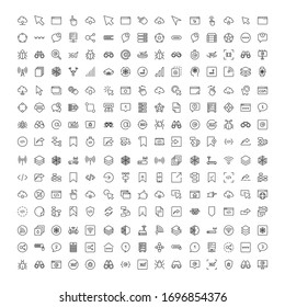 Web icon set. Collection of high quality outline web pictograms in modern flat style. Black Web symbol for web design and mobile app on white background. Line logo EPS10