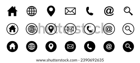 Web icon set. Contact and web icons set. Website set icon vector.