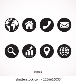 	
Web icon set, 	
contact information icons, vector