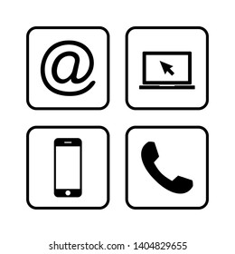 Web icon set. Contact us icons. web icons set for computer. website and mobile apps