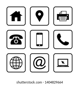 Web icon set. Contact us icons. web icons set for computer. website and mobile apps