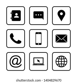 Web icon set. Contact us icons. web icons set for computer. website and mobile apps