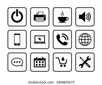 Web icon set. Contact us icons. web icons set for computer. website and mobile apps