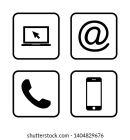Web icon set. Contact us icons. web icons set for computer. website and mobile apps