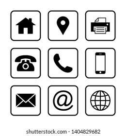 Web icon set. Contact us icons. web icons set for computer. website and mobile apps