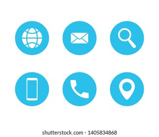 Web icon set. Contact us set of navigation buttons. Set of web icon symbol vector. Website icon